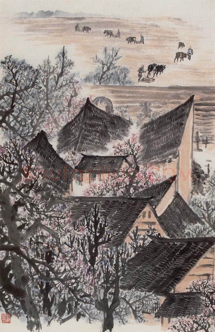 1963年 赵望云 《关中农舍》 书画作品