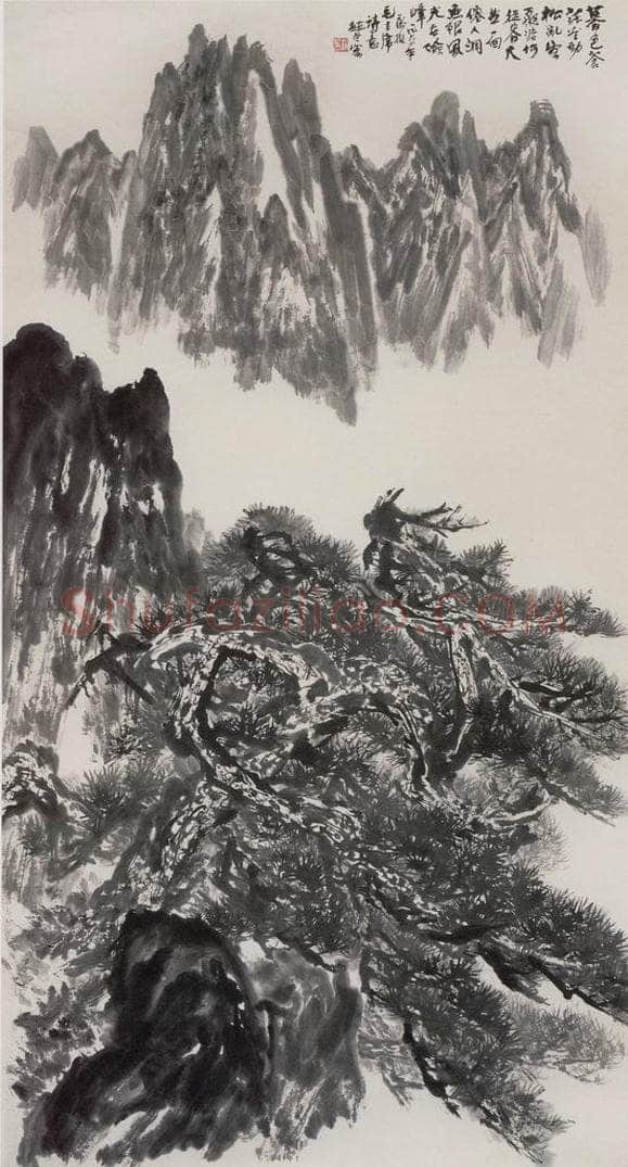 1964年 赵望云 《暮色苍茫看劲松》 书画作品