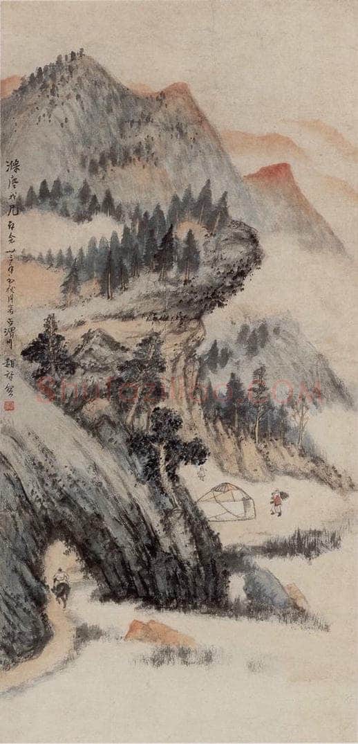 1944年 赵望云 《番山游居图》 书画作品