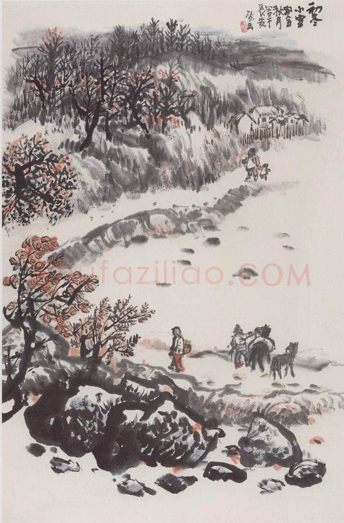 1973年 赵望云 《初冬小雪》 书画作品