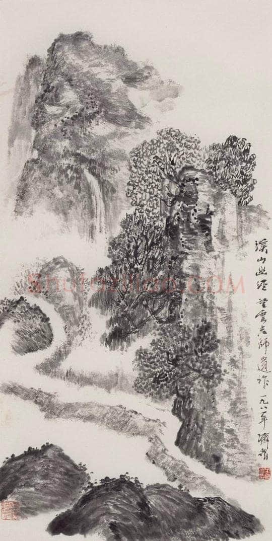 1976年 赵望云 《溪山幽径》 书画作品