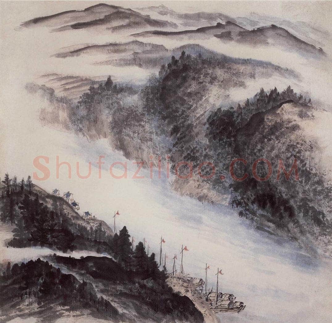1955年 赵望云 《嘉陵江畔》 书画作品