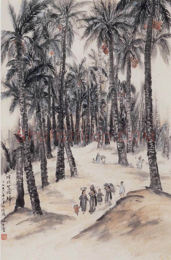 1956年 赵望云 《傍晚农忙归》 书画作品