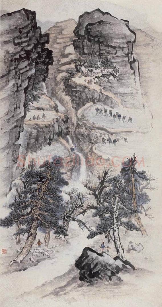 1958年 赵望云 《熊山山庄》 书画作品