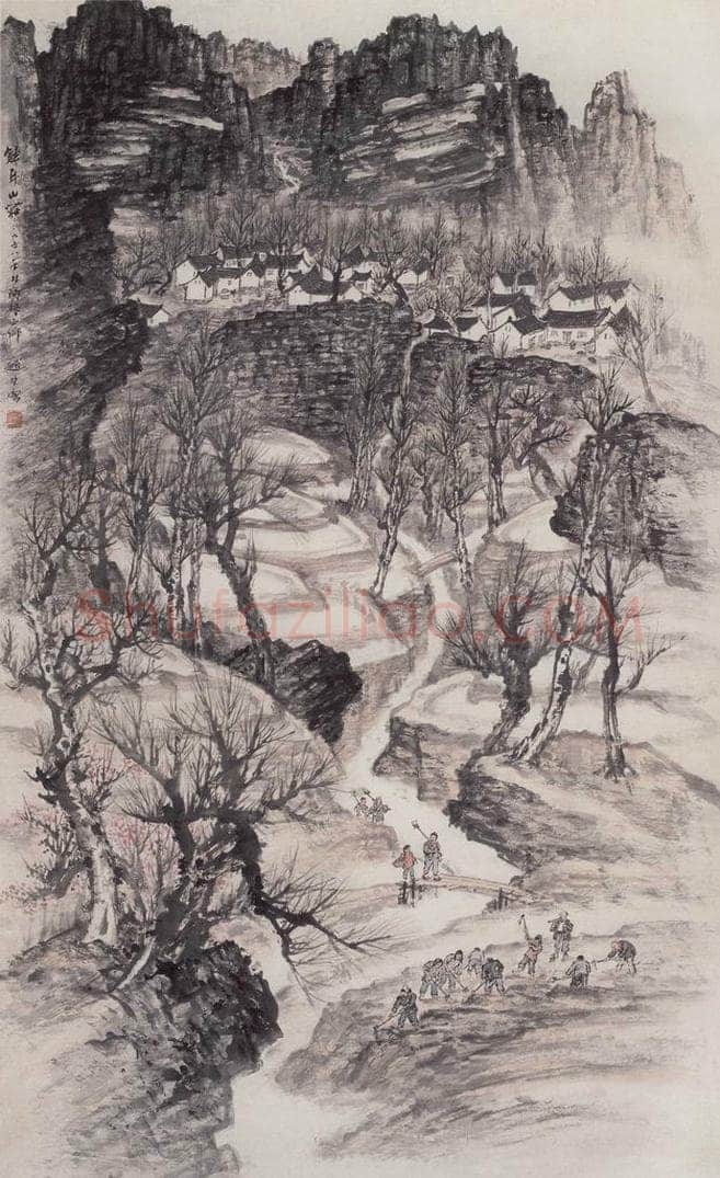 1958年 赵望云 《熊山山庄》 书画作品