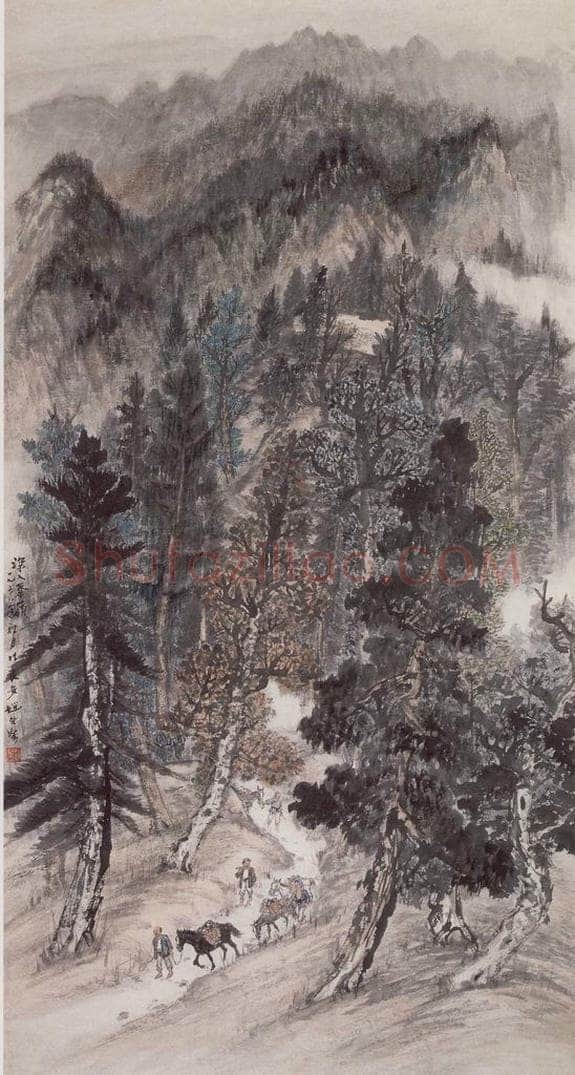 1958年 赵望云 《深入秦岭》 书画作品