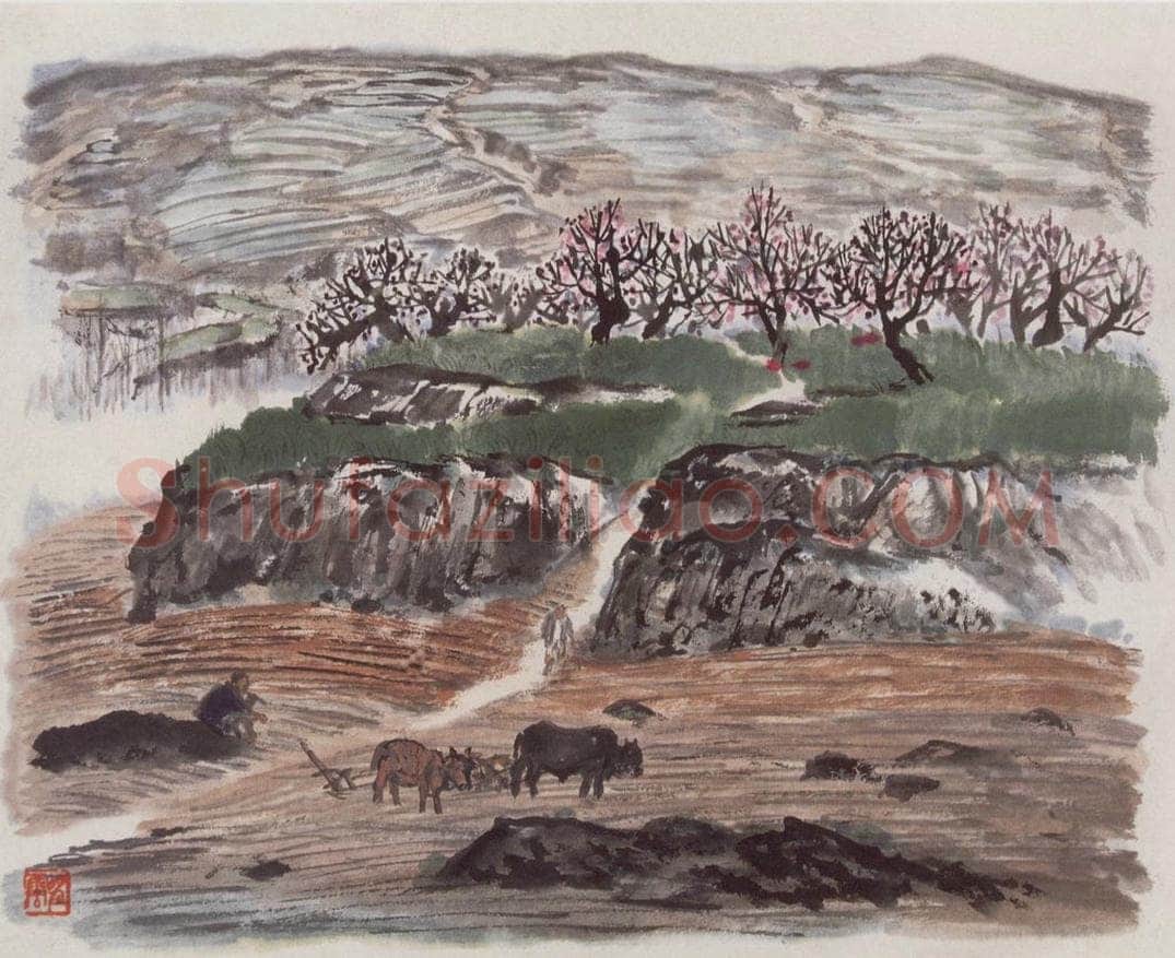 1958年 赵望云 《渭北之春》 书画作品