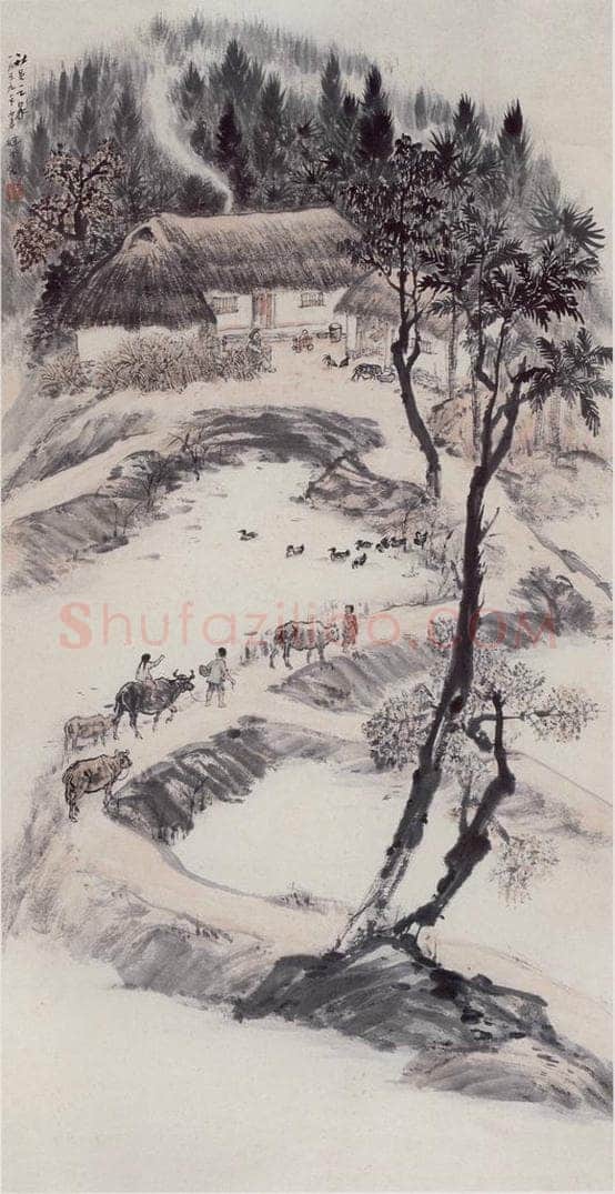 1959年 赵望云 《社员之家》 书画作品