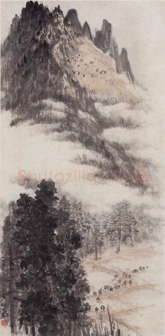 1959年 赵望云 《山区春忙》 书画作品