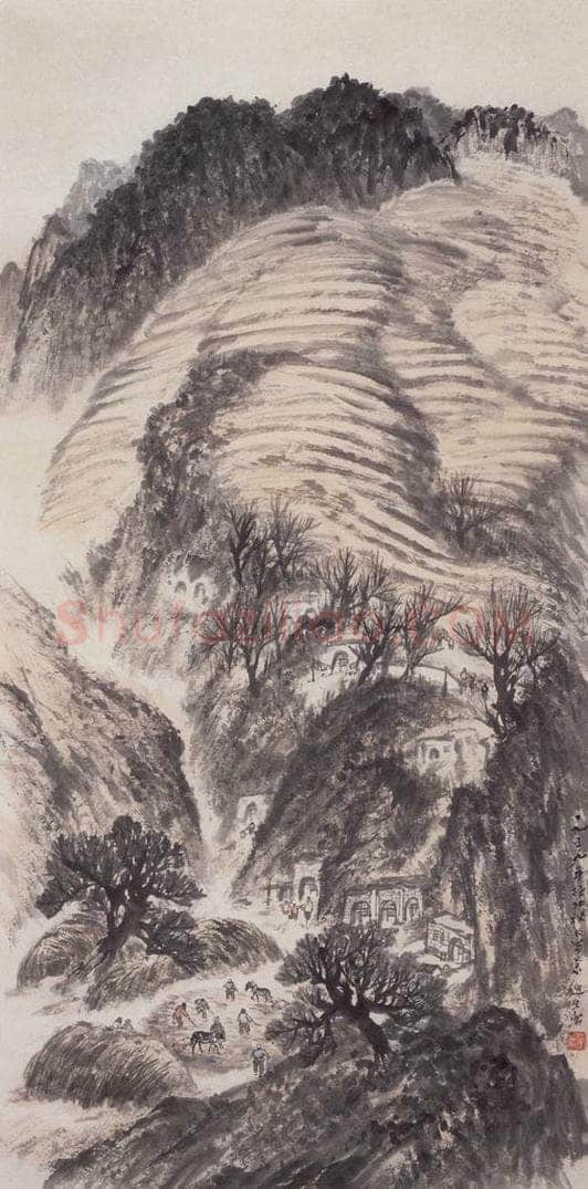 1959年 赵望云 《陕北秋收写景》 书画作品
