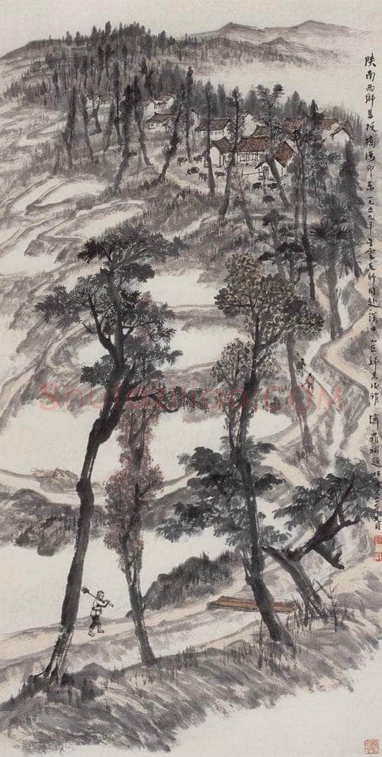 1959年 赵望云 《板桥湾即景》 书画作品