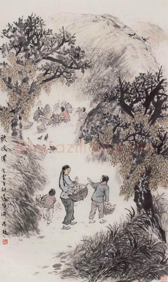 1959年 赵望云 《秋收图》 书画作品