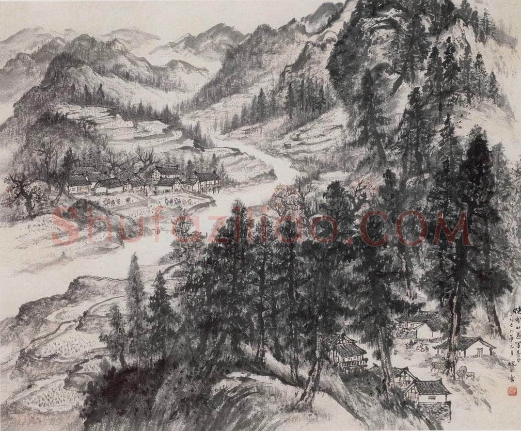 1959年 赵望云 《陕南山区写景》 书画作品