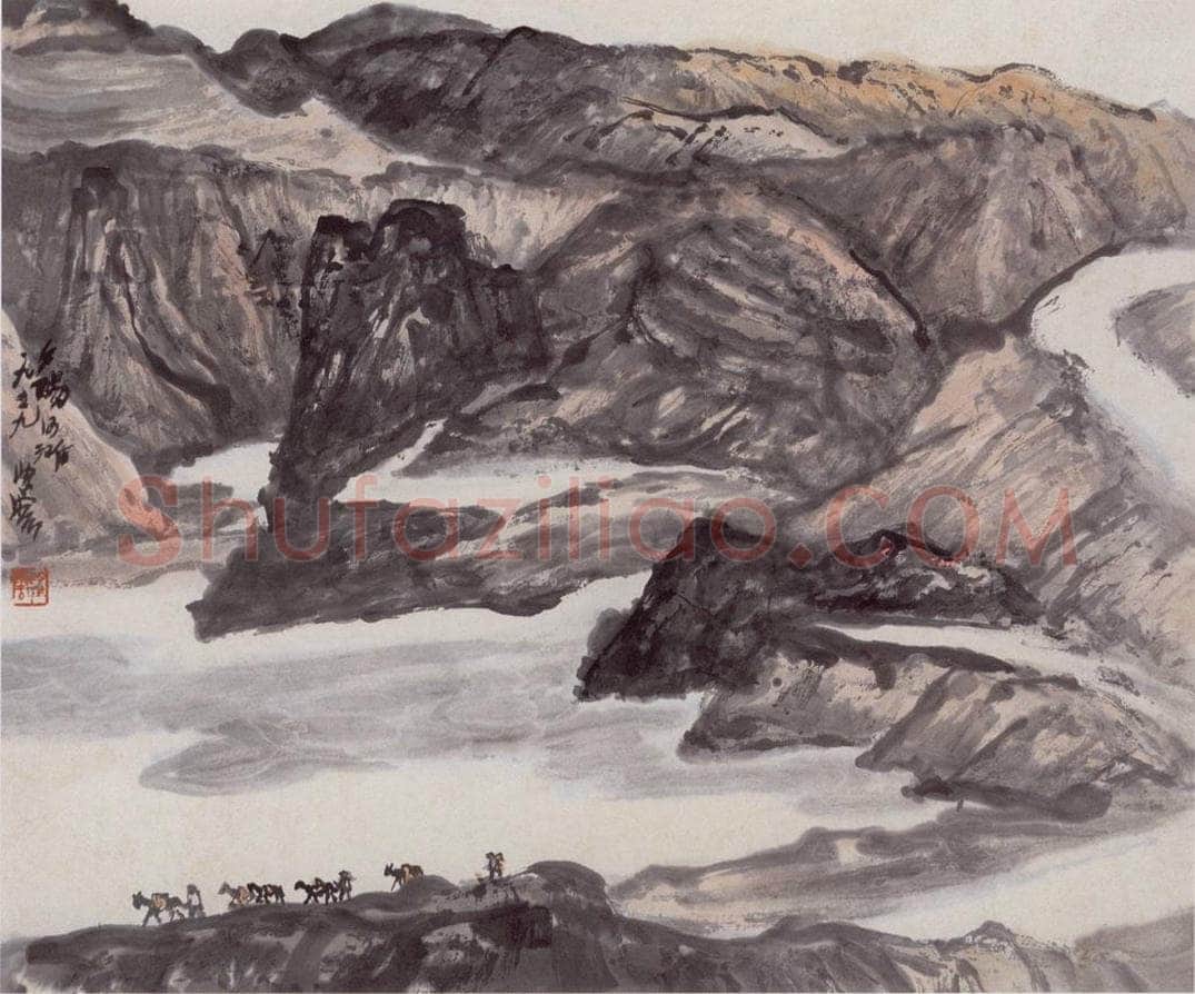 1959年 赵望云 《夕阳河滩》 书画作品