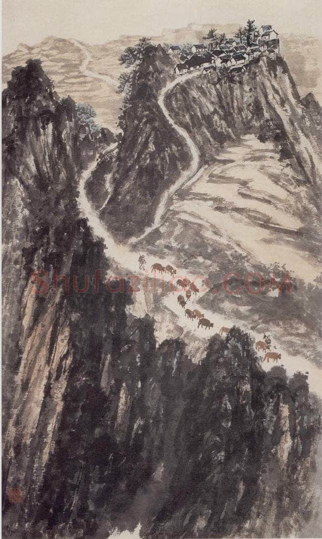 1960年 赵望云 《渭北山庄》 书画作品