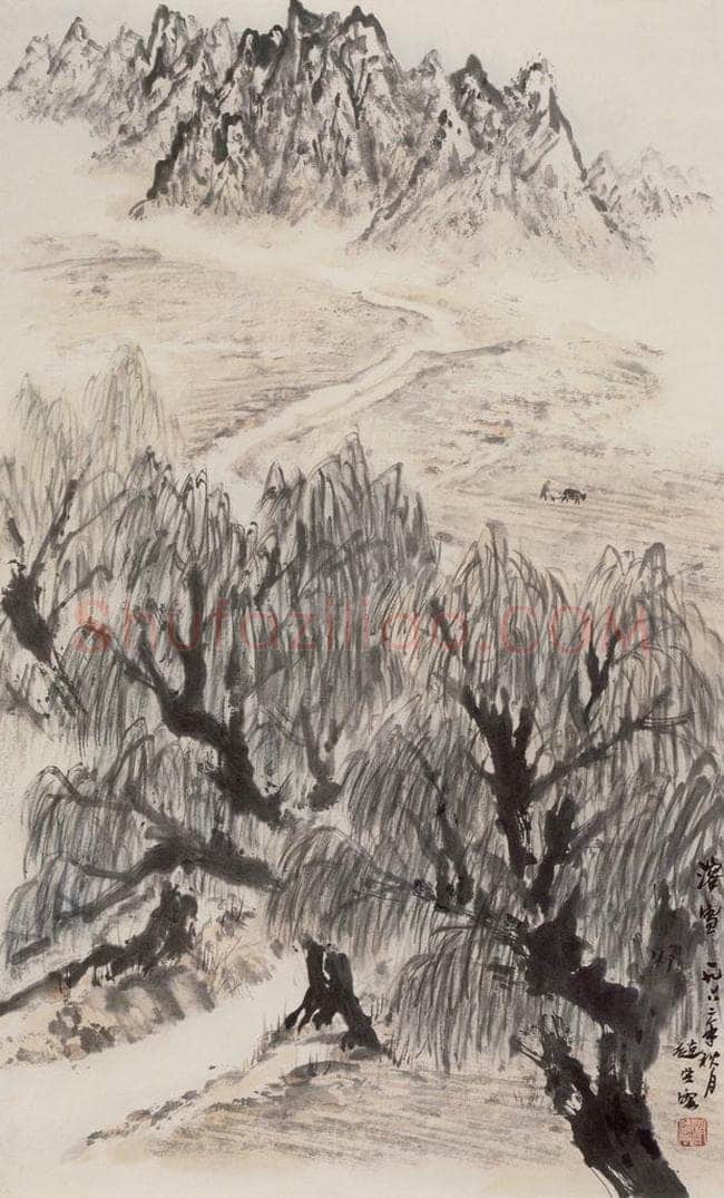 1962年 赵望云 《融雪》 书画作品