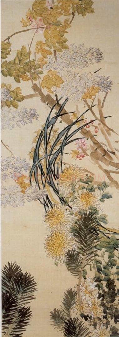 清 虚谷 《花卉卷》 书画作品