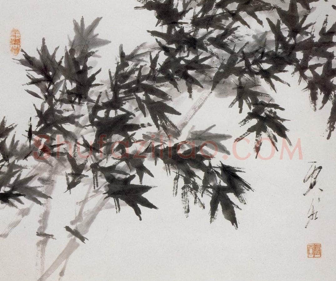 清 虚谷 《杂画册·清篁着露》 书画作品