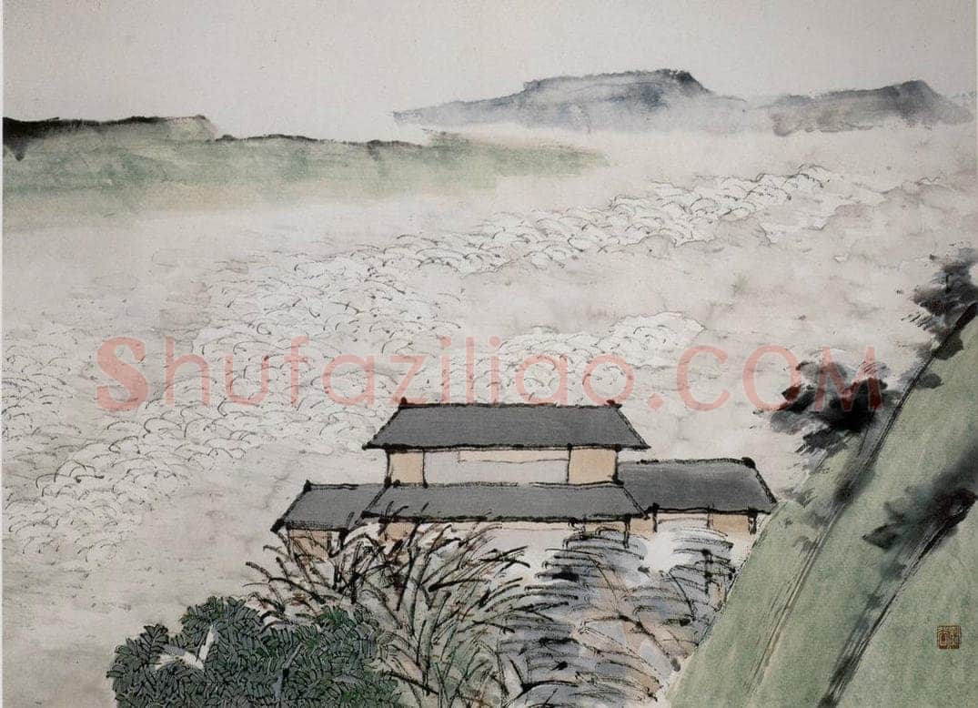 清 虚谷 《山水册·云屋积翠》 书画作品