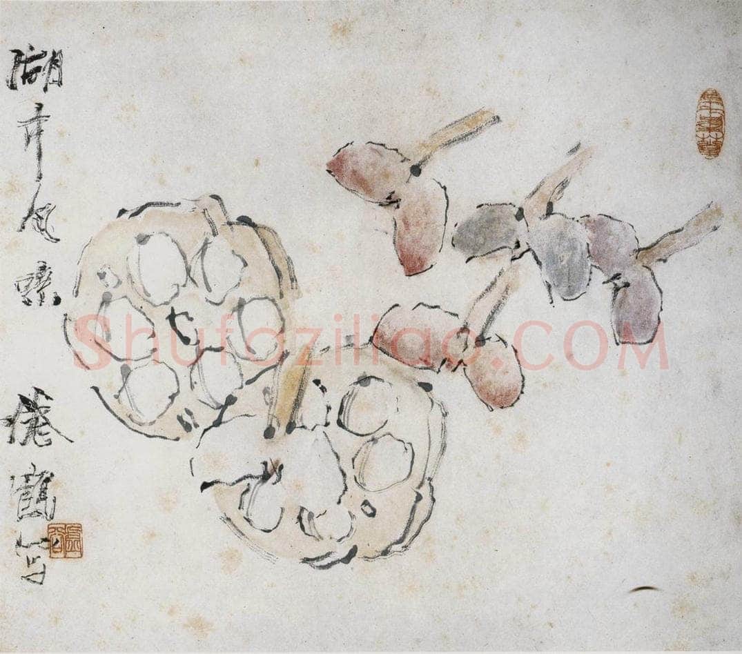 清 虚谷 《湖中风味》 书画作品