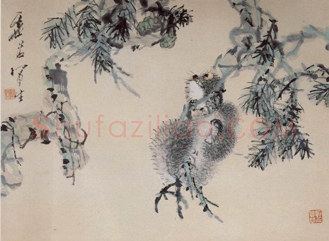 清 虚谷 《花卉四段图卷》 书画作品