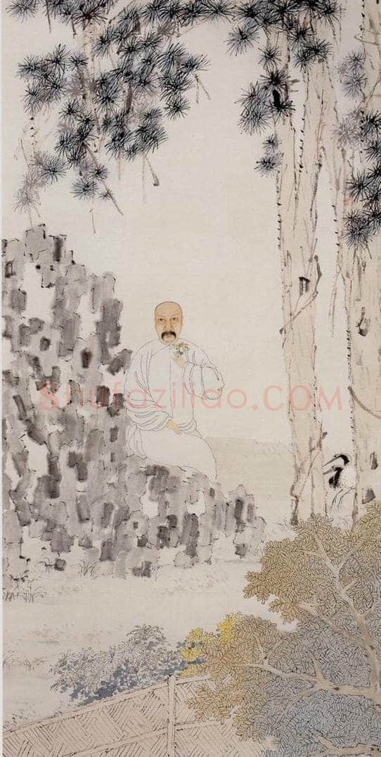 清 虚谷 《彭公像图轴》 书画作品