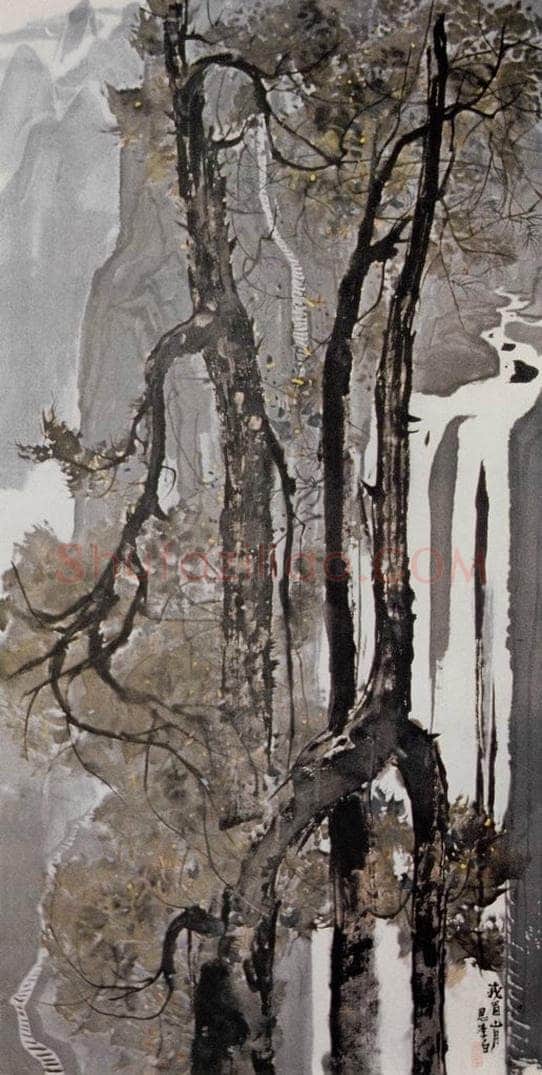 1979年 吴冠中 峨眉山月 书画作品
