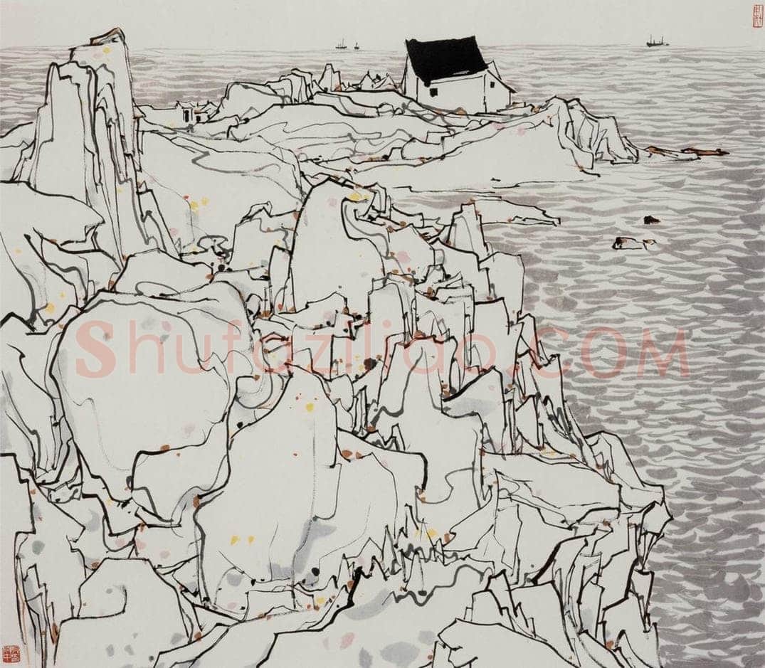 1980年 吴冠中 海岛之春 书画作品
