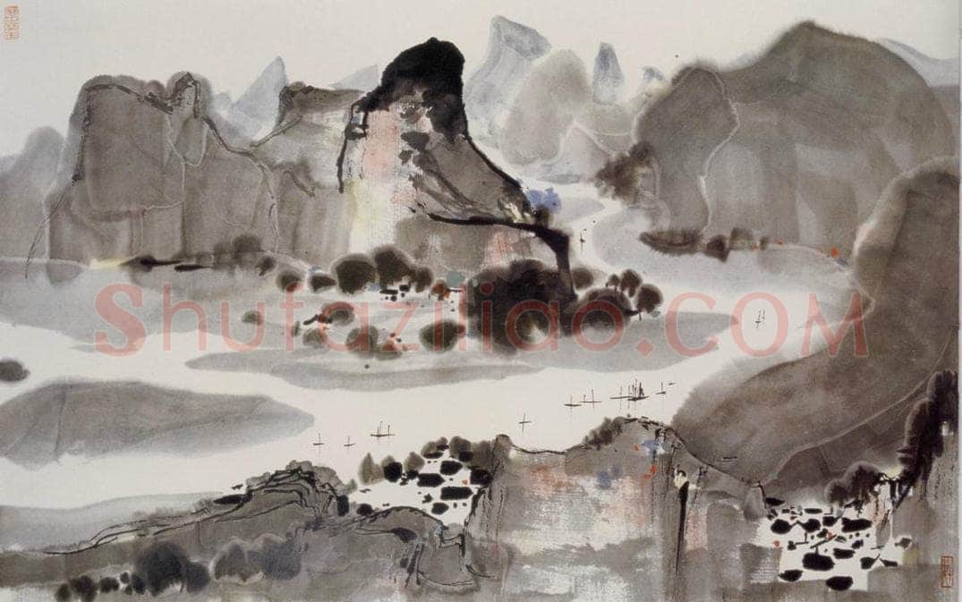 1982年 吴冠中 漓江 书画作品