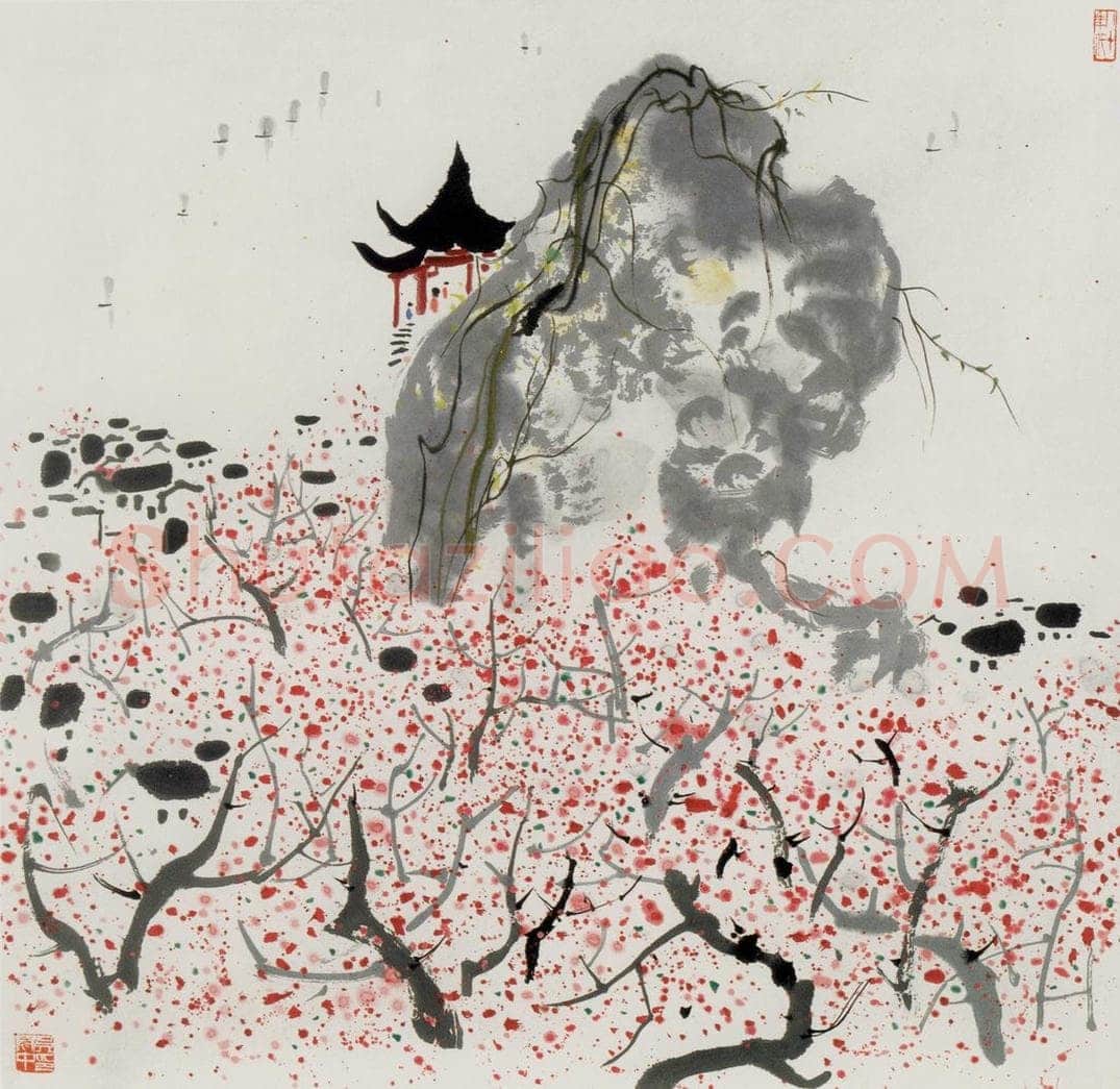 1982年 吴冠中 太湖梅园 书画作品