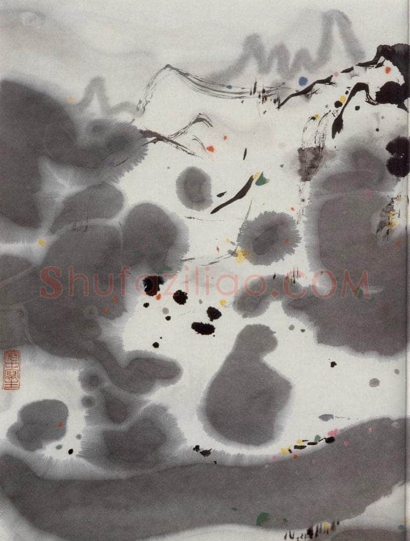 1984年 吴冠中 春雪 书画作品