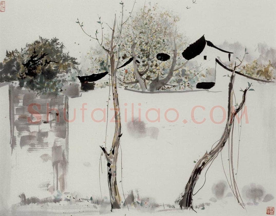1985年 吴冠中 江南春 书画作品