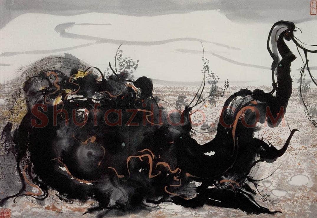 1985年 吴冠中 霸王别姬 书画作品