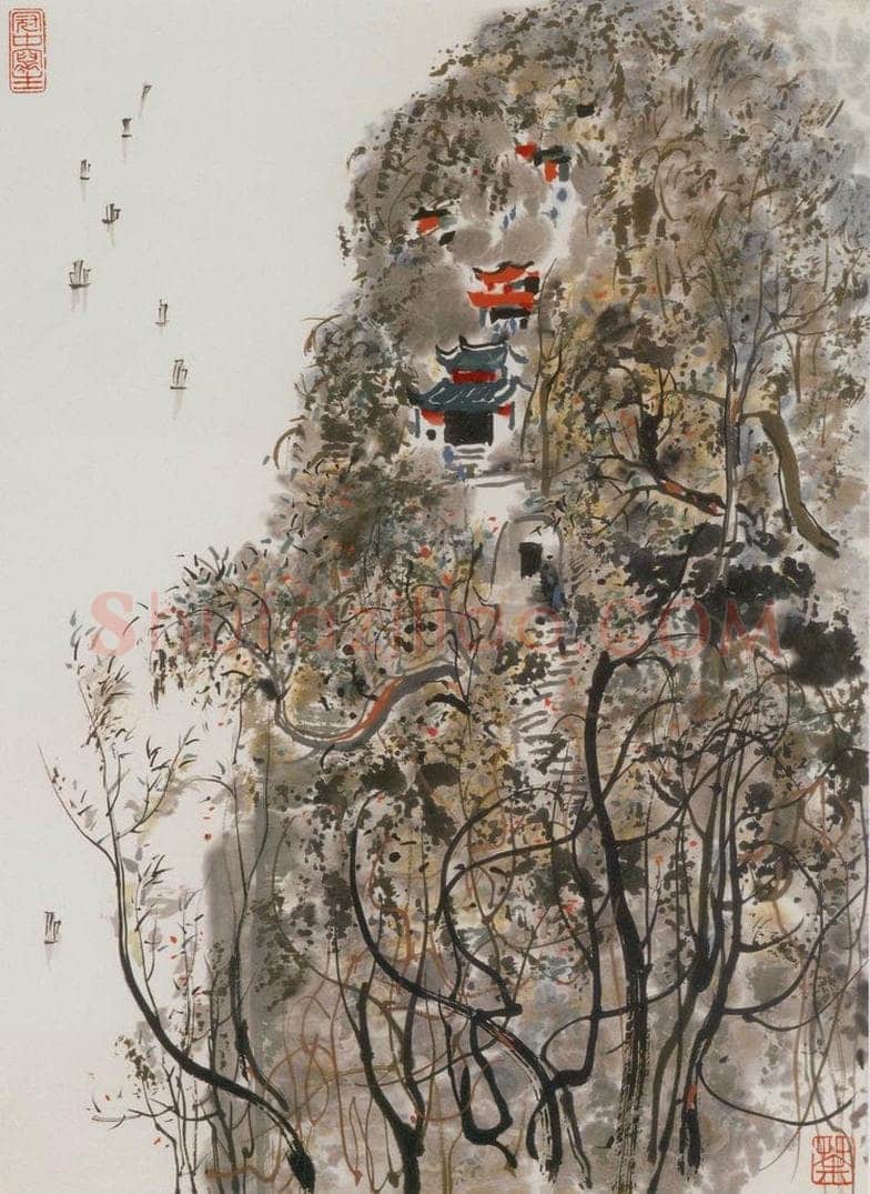 1978年 吴冠中 滇池 书画作品