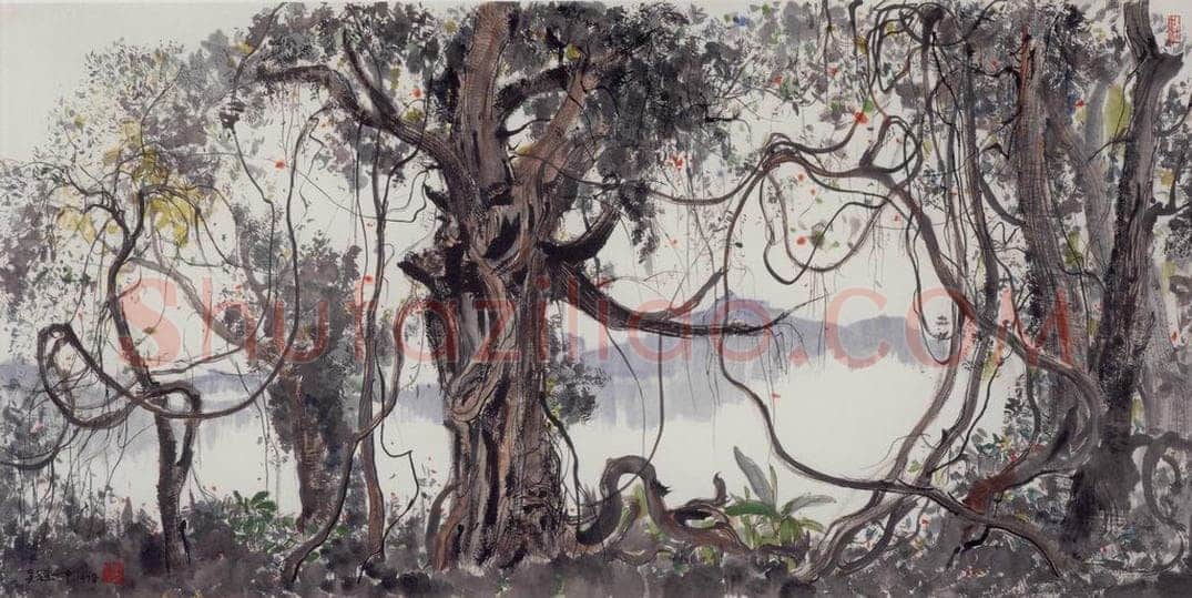 1978年 吴冠中 西双版纳丛林 书画作品