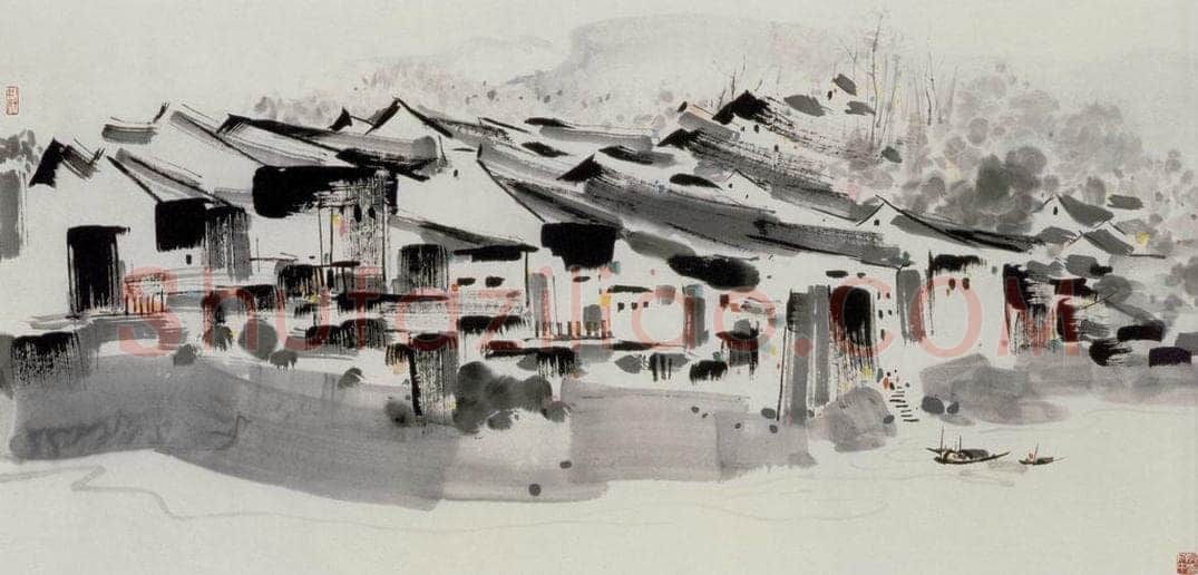1987年 吴冠中 思蜀 书画作品