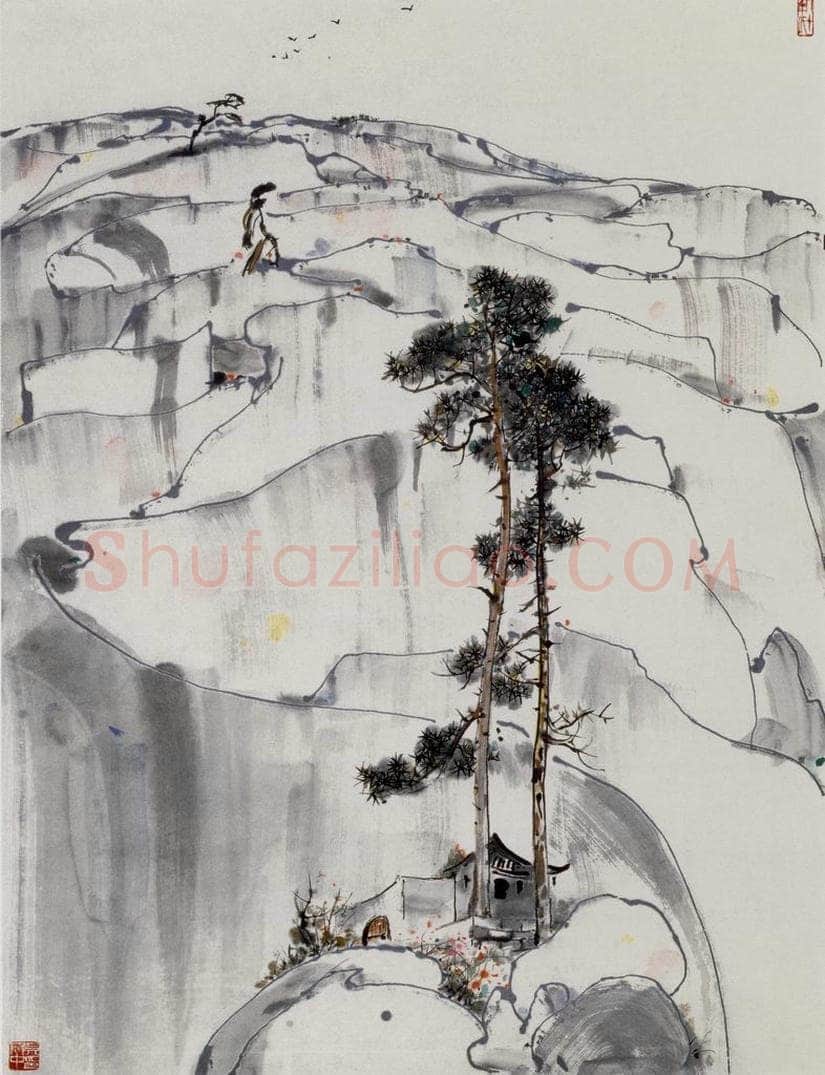 1987年 吴冠中 北武当山 书画作品