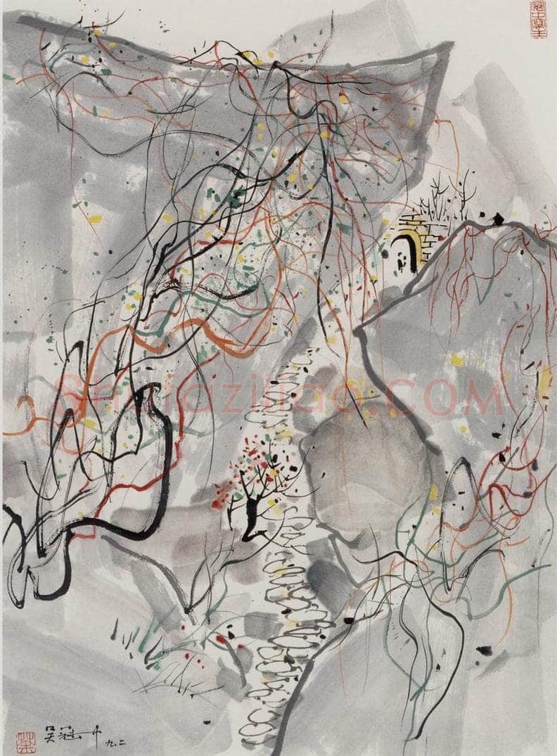 1992年 吴冠中 武夷山径 书画作品