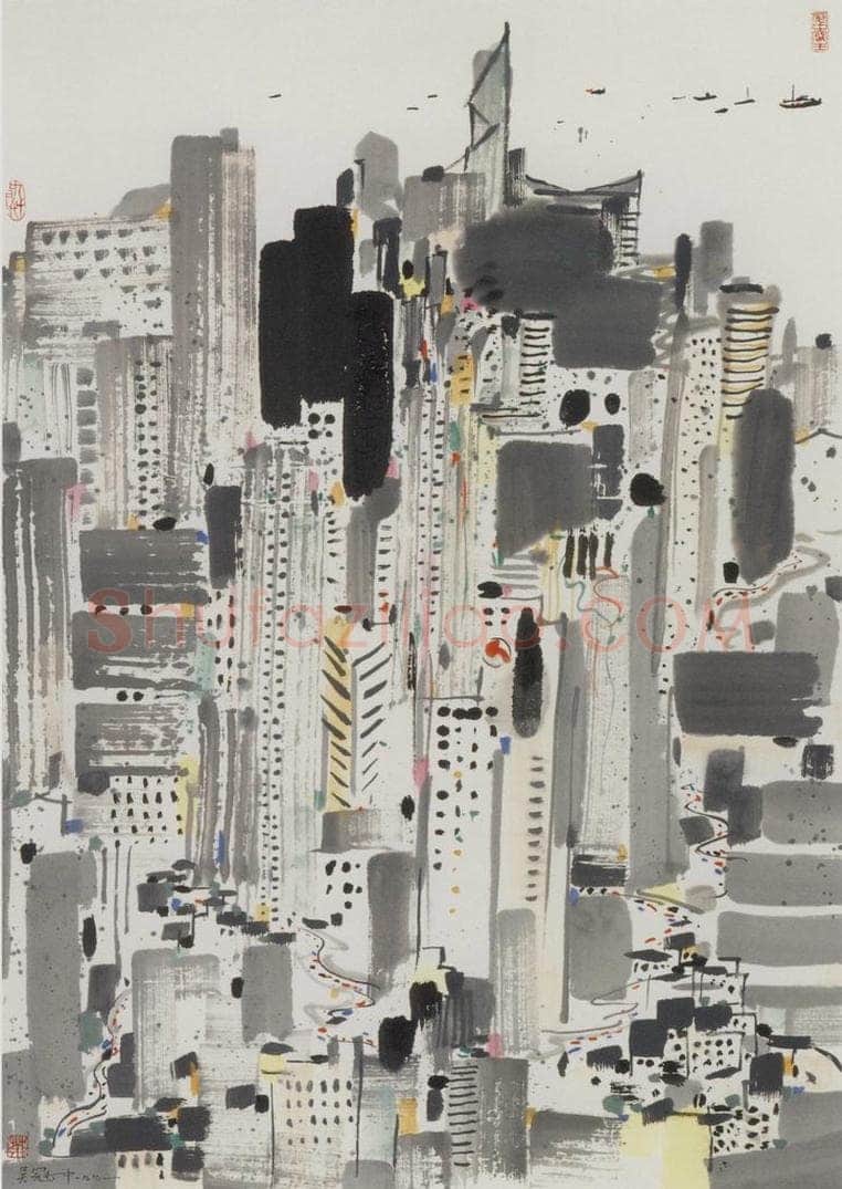 1991年 吴冠中 今日迷宫 书画作品
