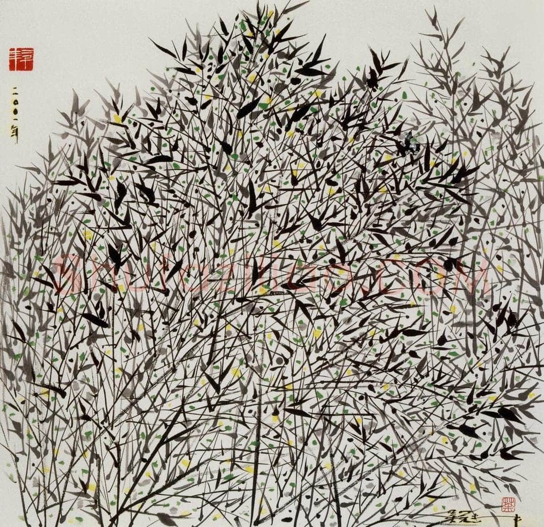 2001年 吴冠中 竹 书画作品