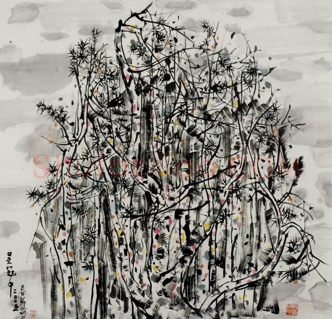 2005年 吴冠中 风(树丛) 书画作品