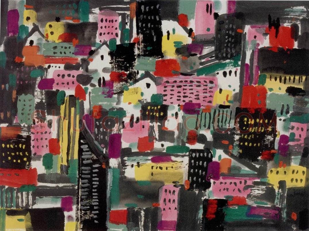 2005年 吴冠中 都市 书画作品
