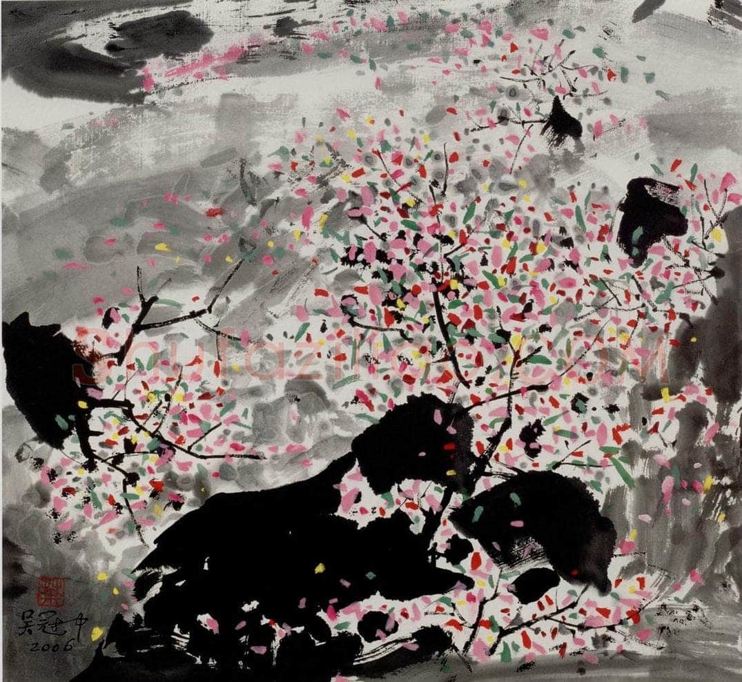 2006年 吴冠中 花满山 书画作品