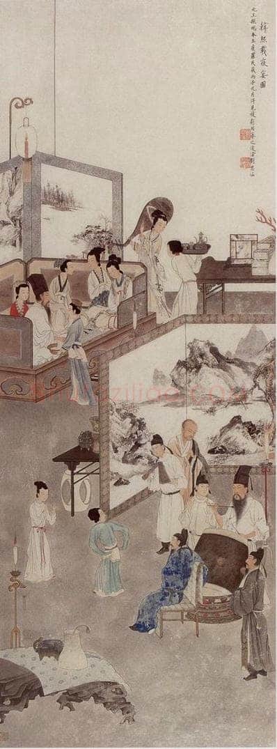 1936年 刘凌沧 《韩熙载夜宴图》 书画作品