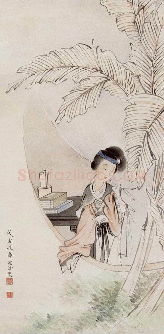 1938年 刘凌沧 《吟诗图》 书画作品