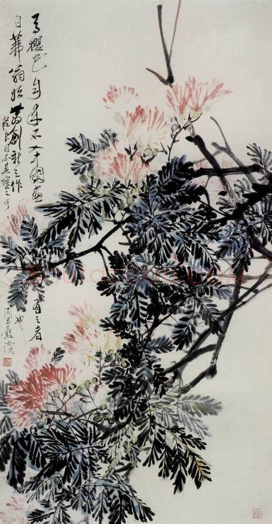 1973年 吴茀之 马樱花 书画作品