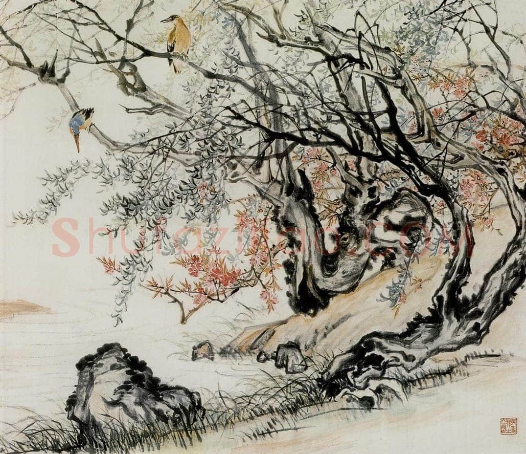 吴茀之 鱼鹰 书画作品