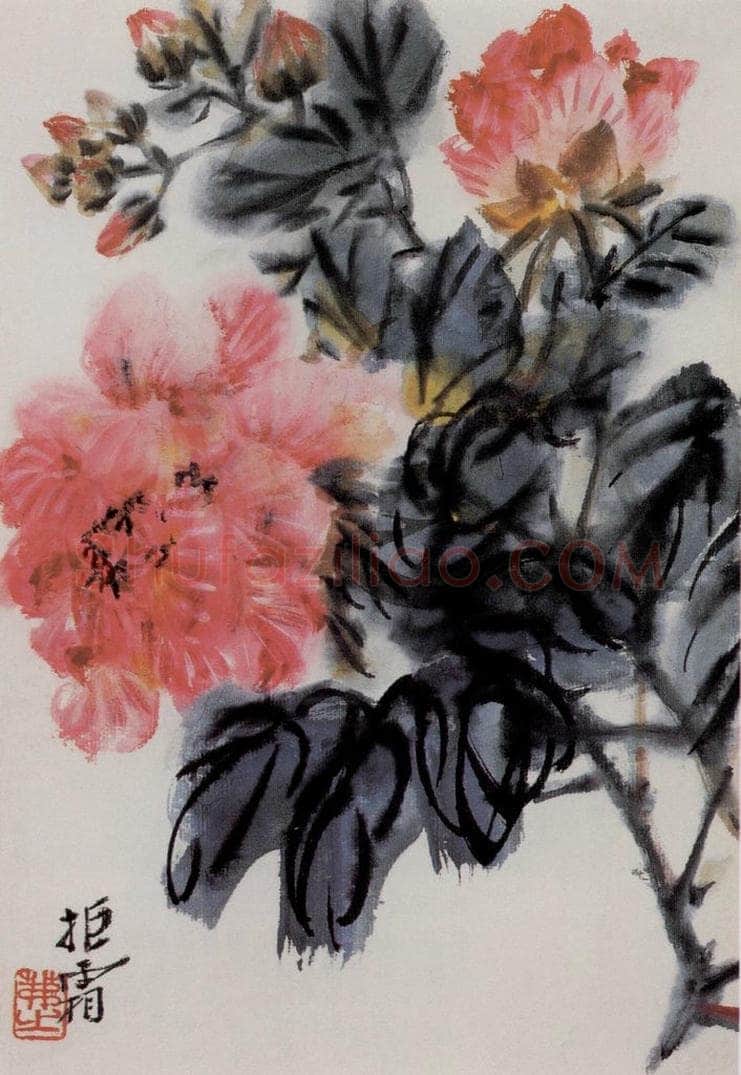 吴茀之 拒霜 书画作品