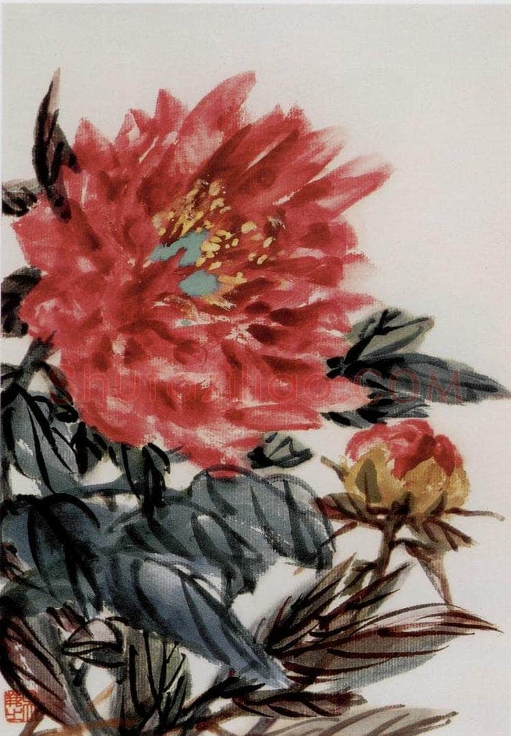  吴茀之 芍药图 书画作品