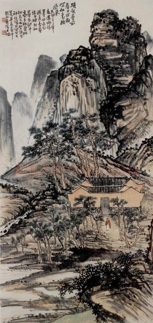 1934年 吴茀之 万寿胜景 书画作品